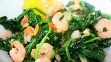 Caribbean Spinach With Shrimp