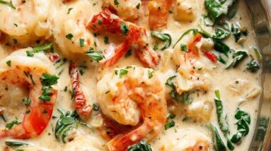 Creamy Garlic Butter Tuscan Shrimp
