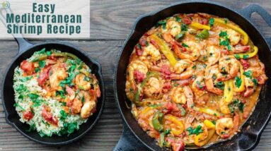 Easy Mediterranean Shrimp Recipe! The perfect dinner in minutes