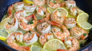 LEMON BUTTER SHRIMP || 10  MINUTE SHRIMP RECIPES || TERRI-ANN’S KITCHEN