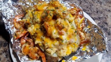 Loaded Shrimp Bake Potatoes / Ray Mack's Kitchen & Grill