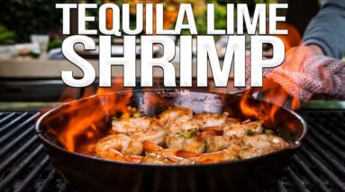 Quick and Easy Tequila Lime Shrimp Recipe | SAM THE COOKING GUY 4K