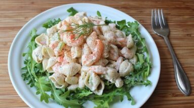 Shrimp & Pasta Shells Salad - Cold Macaroni Salad with Shrimp Recipe